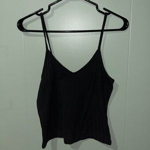 Black Ribbed Tank Top